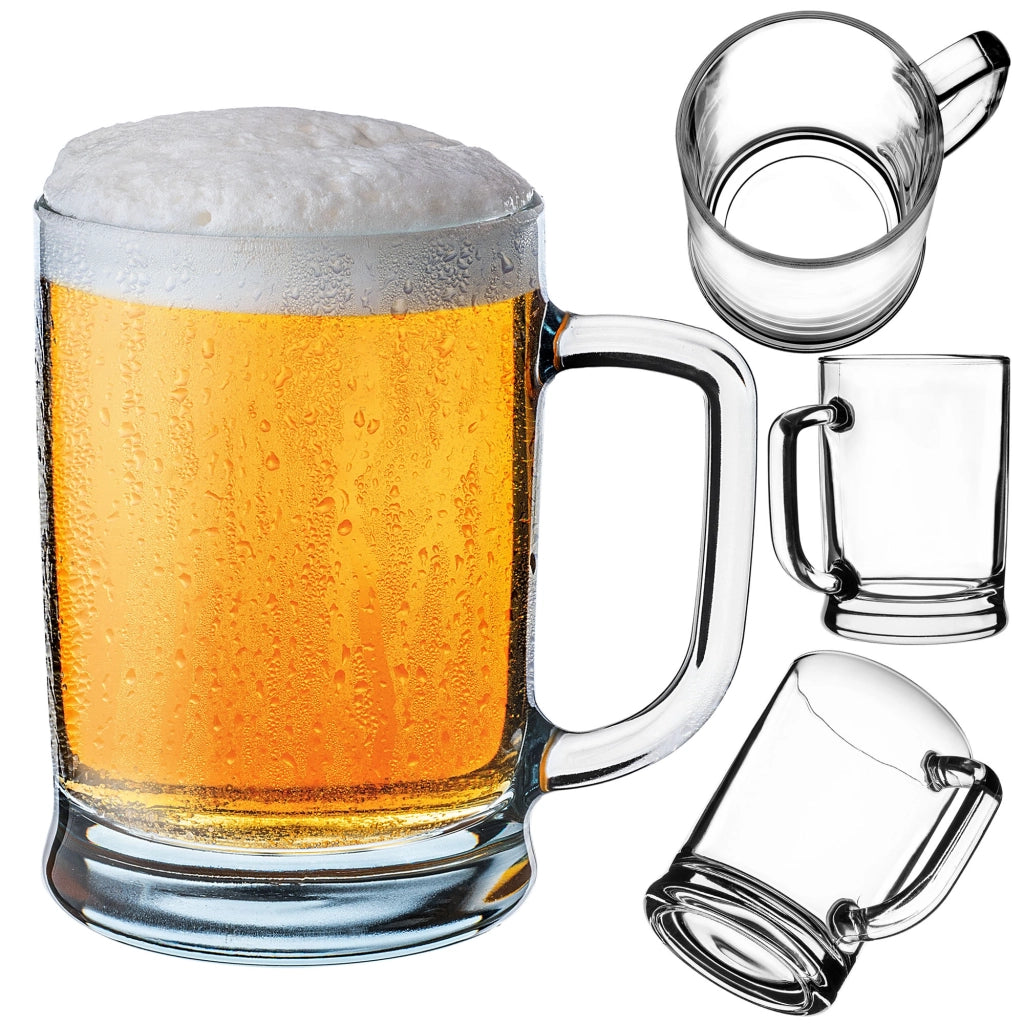 Boccale da birra KADAX 400 ml 0,4 l con manico, in vetro spesso, ideale come regalo.