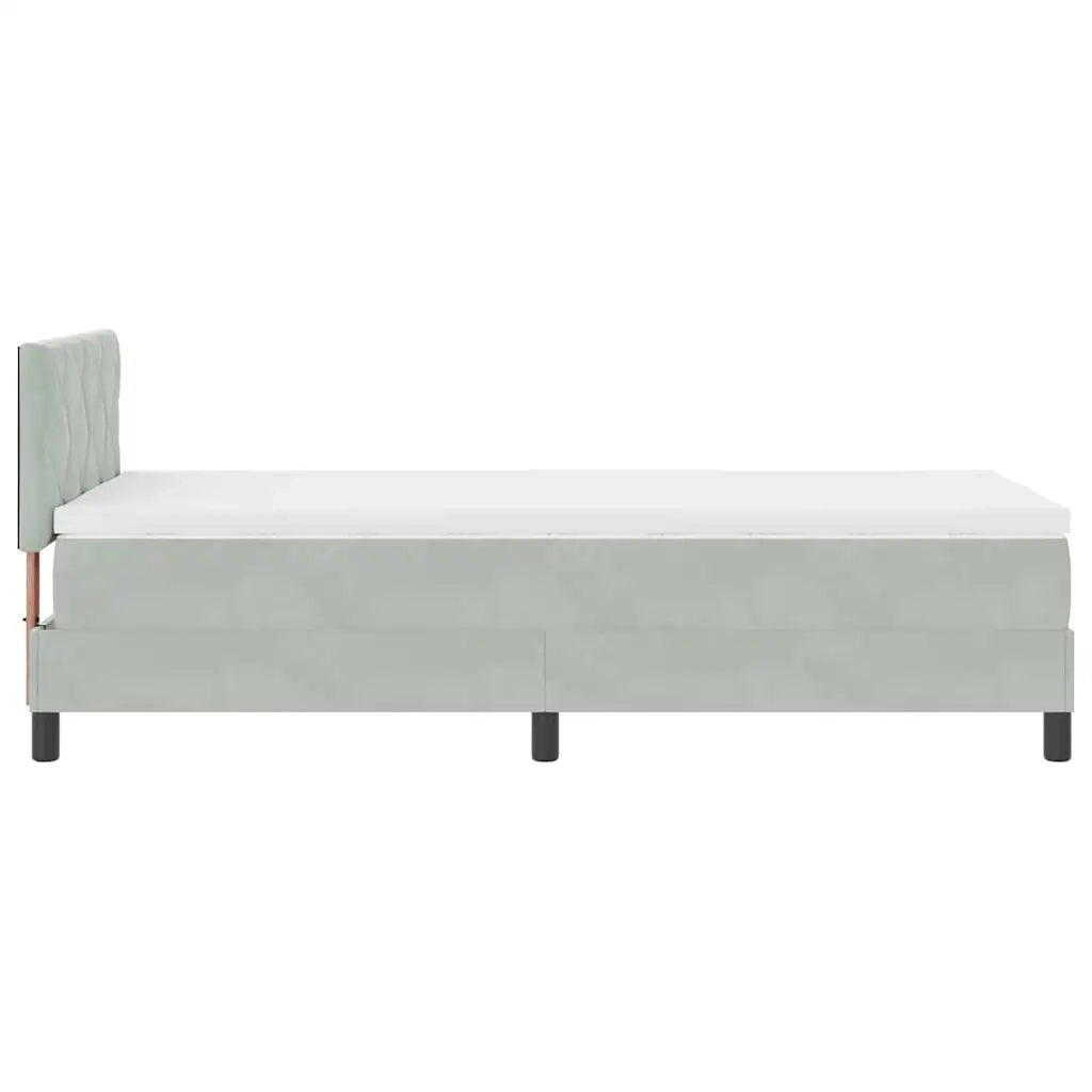 Letto a molle con materasso Grigio chiaro 100 x 200 cm Velluto 3339218