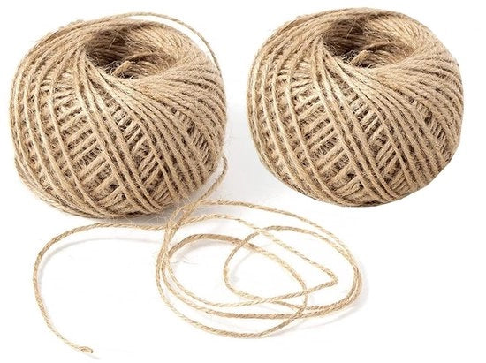 Corda in Juta 2 mm x 100 m - Corda di Juta - Corda per Artigianato - Corda per Giardino - Materiale di Imballo - Utilizzo Multifunzionale