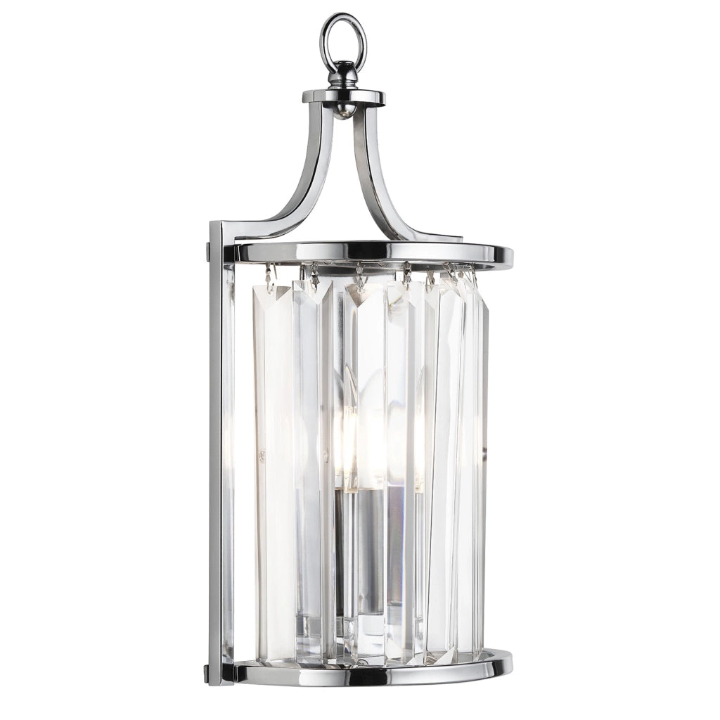 Applique Contemporanea Victoria Acciaio Cromo Vetro 1 Luce E14