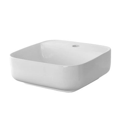 Lavandino da appoggio 39x39 cm in ceramica lucida con angoli tondi