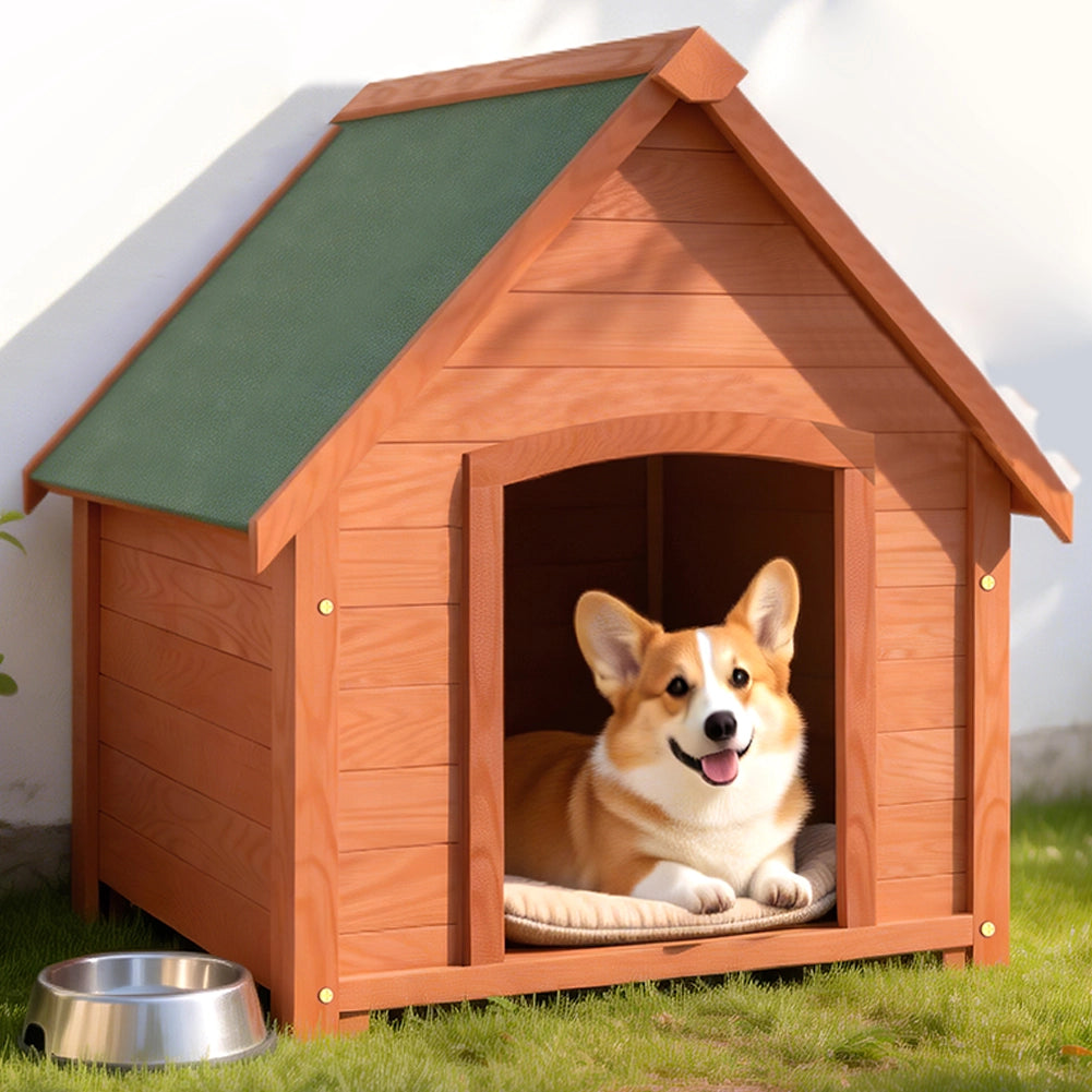 Cuccia per Cani in Legno da Esterno Tetto Apribile Impermeabile 71x62.5x85cm