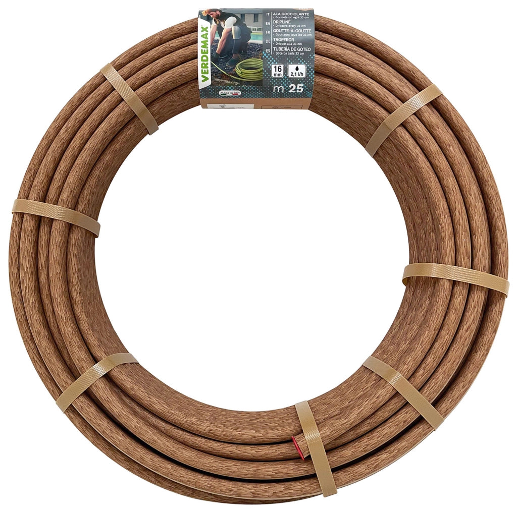 Ala Gocciolante Verdemax Gocciolatore Autocompensante 16mm x 25 m in PE Marrone