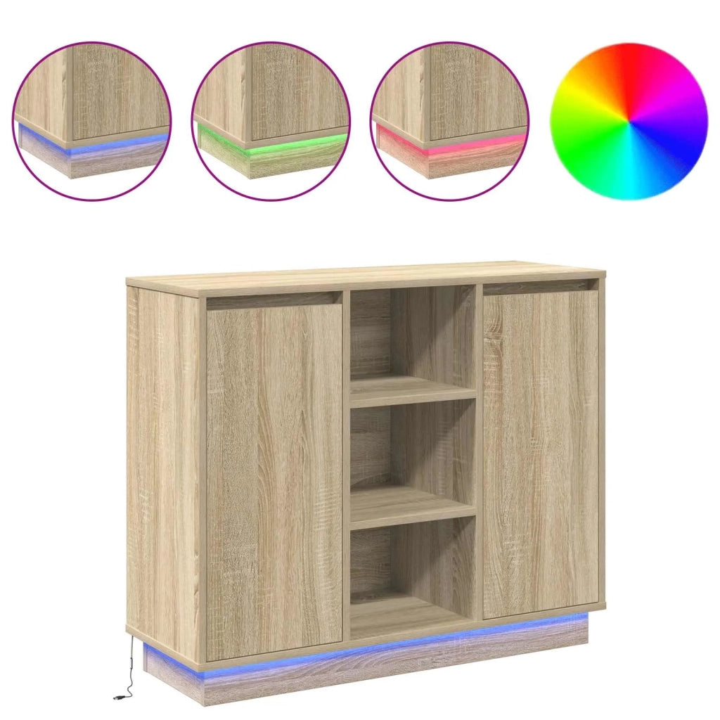 Credenza | Madia LED Rovere Sonoma 90 x 32 x 75 cm Legno multistrato