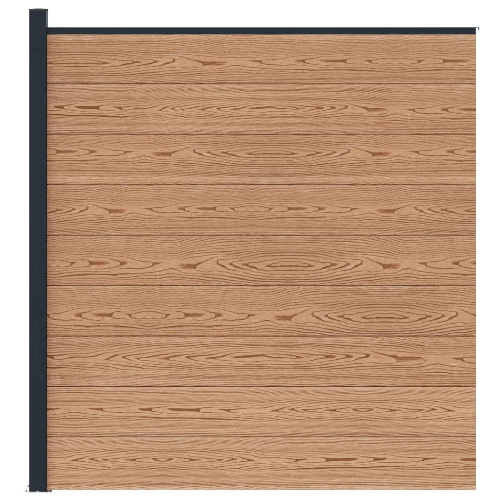 Pannello di recinzione | Recinzione da Giardino WPC e Alluminio Marrone