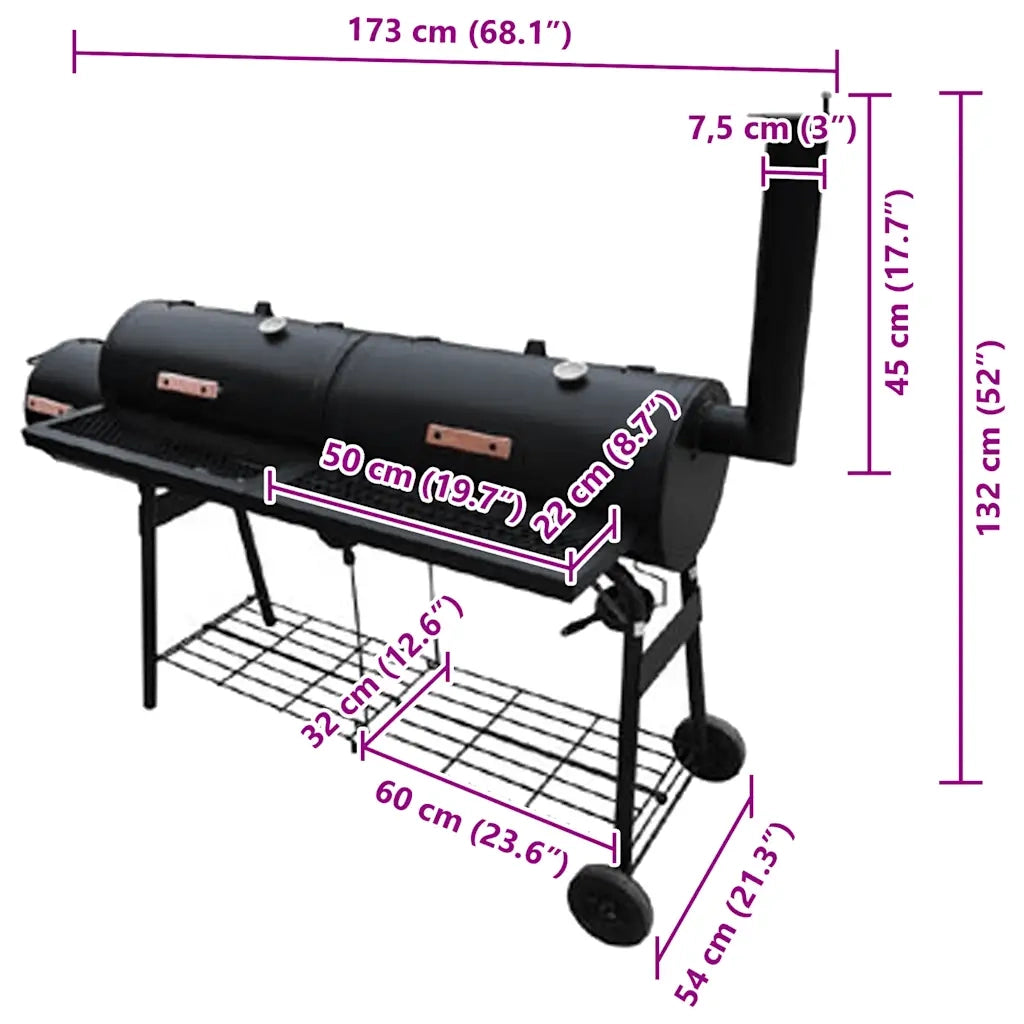 Barbecue con Affumicatore Nevada XL Nero 40254
