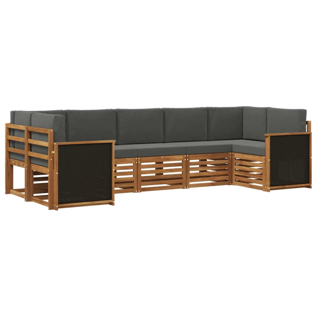 Set divano sezionale con cuscino 6 pcs Naturale e Antracite 3384793