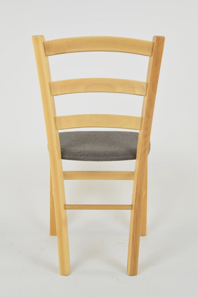 Set 2 Sedie Venice Tommychairs, struttura in faggio verniciata in color naturale e seduta rivestita in tessuto capriolo