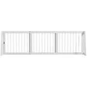 Barriera di sicurezza per cani a 3 ante retraibile 71-190 cm ¨C zephmum ¨C legno bianco