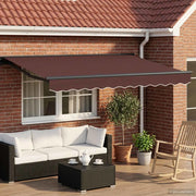 Cornice per Tenda Manuale con LED Marrone e Antracite 3 x 2,5 m 3420806