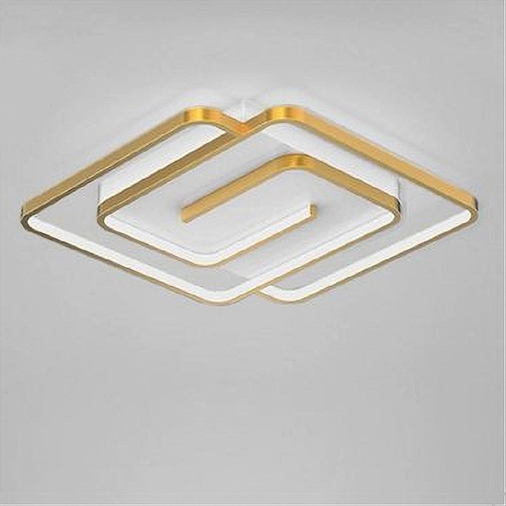Trade Shop - Plafoniera Led 48w Quadrata Spirale Vortice Oro Lampadario Soffitto Luce 6500k 70661 -