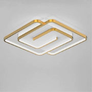 Trade Shop - Plafoniera Led 48w Quadrata Spirale Vortice Oro Lampadario Soffitto Luce 6500k 70661 -