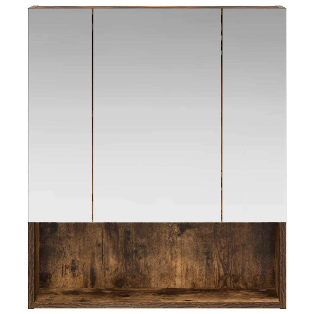 Mobiletto per specchio da bagno Rovere fumé 60 x 14.5 x 70 cm 889187