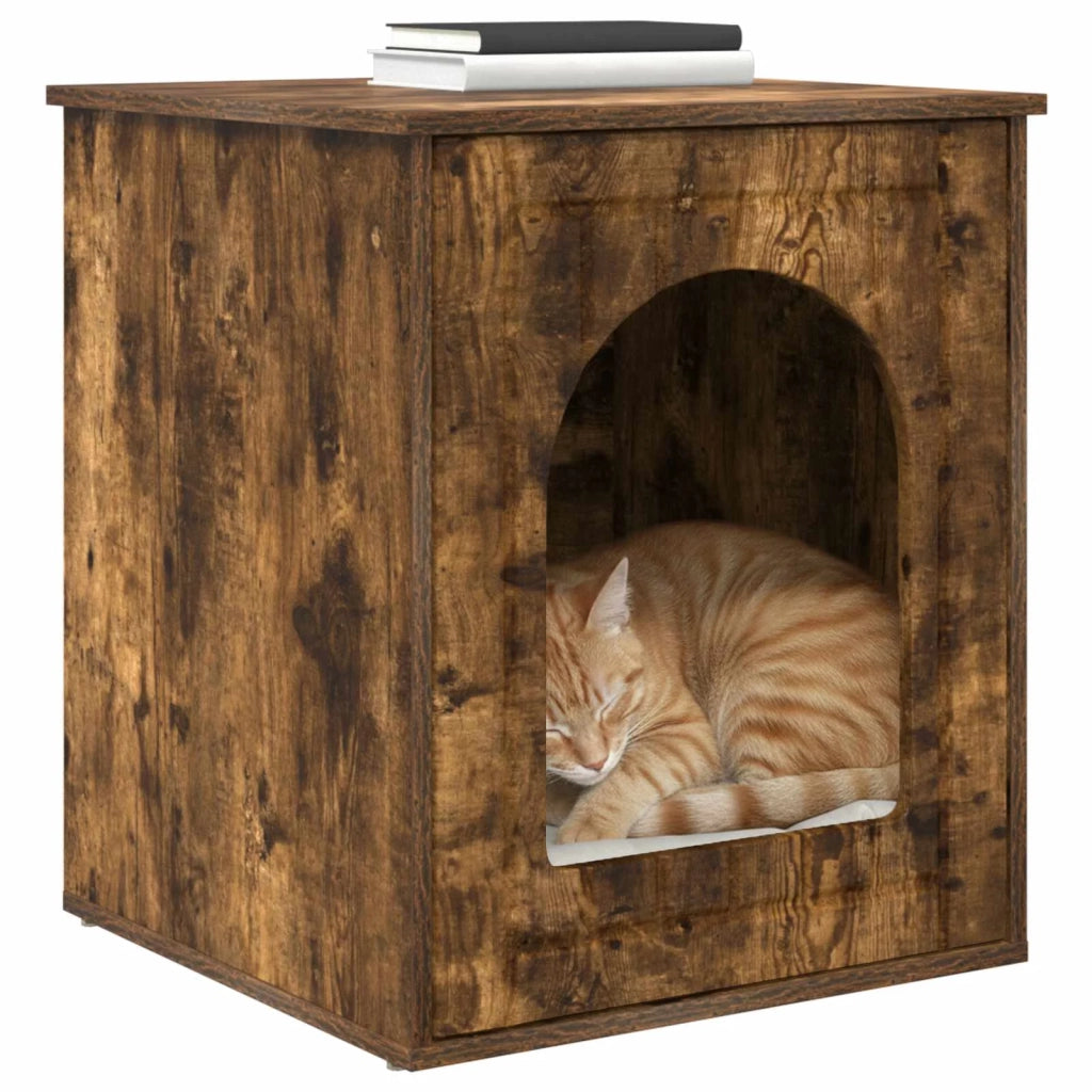 Casa per Gatti Rovere fumé 53 x 52 x 62 cm Legno multistrato 8000712