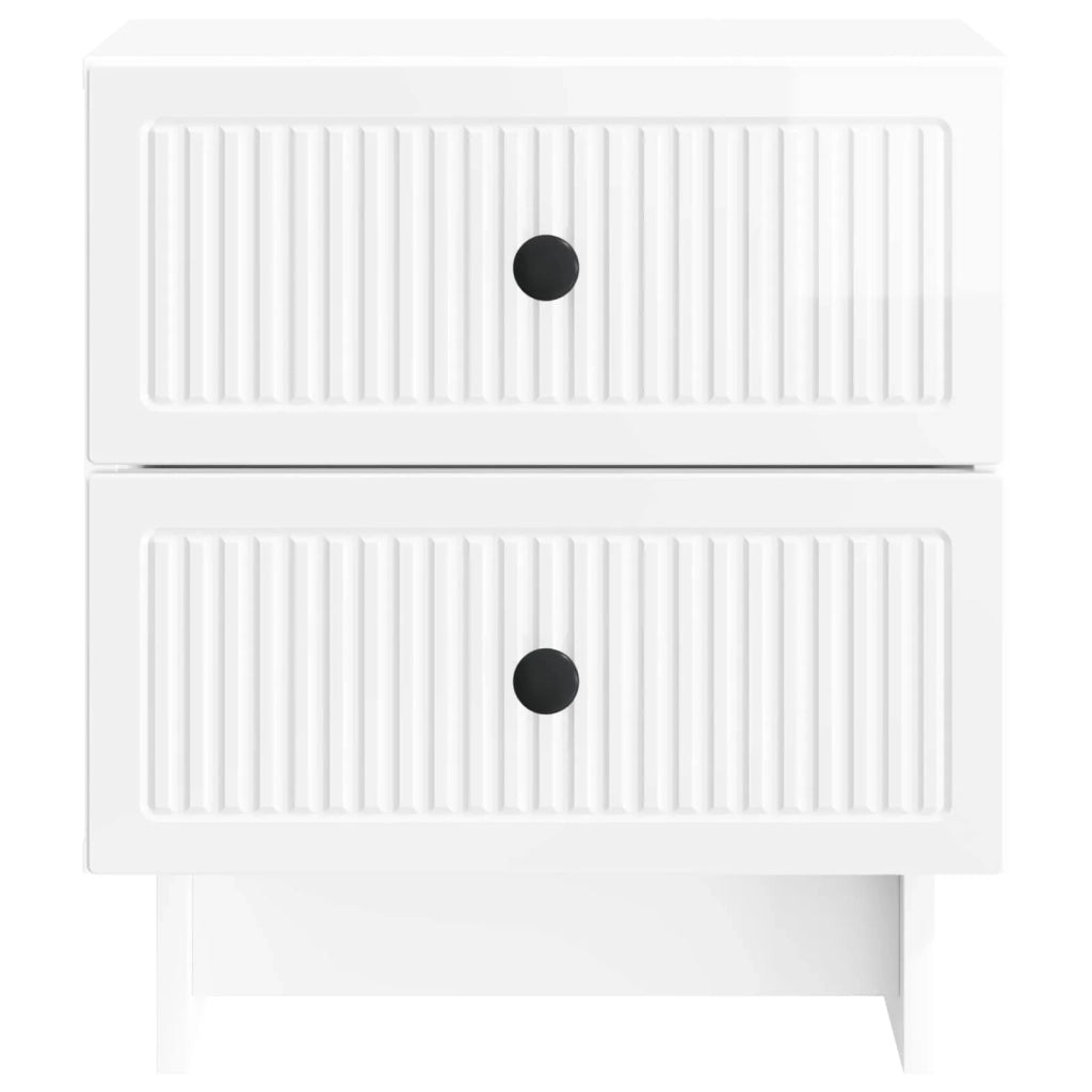 Armadio da Notte con cassetto Bianco Lucido 43 x 34,5 x 47,5 cm 893843