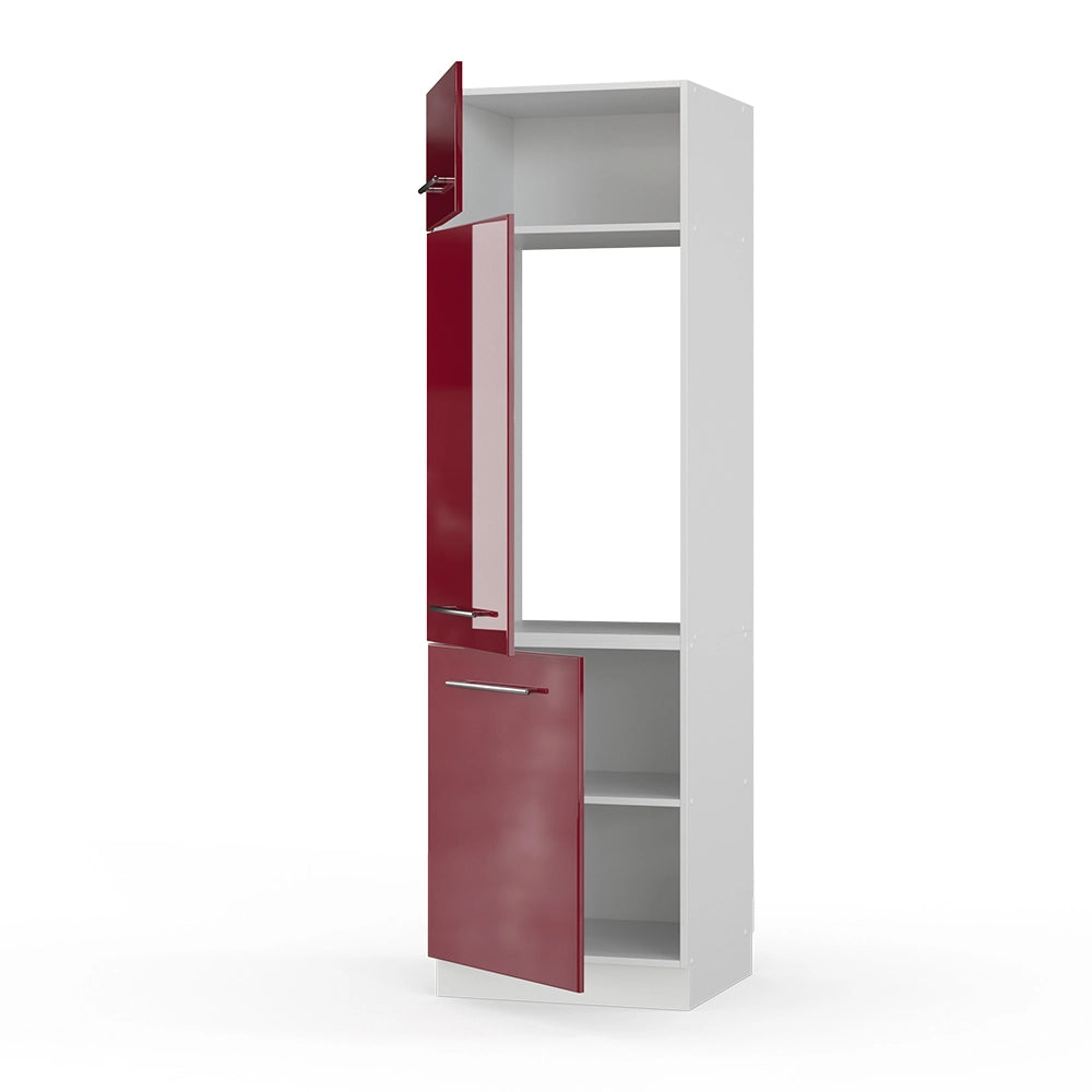 Vicco Armadio frigorifero Rosso bordeaux lucido 60 cm