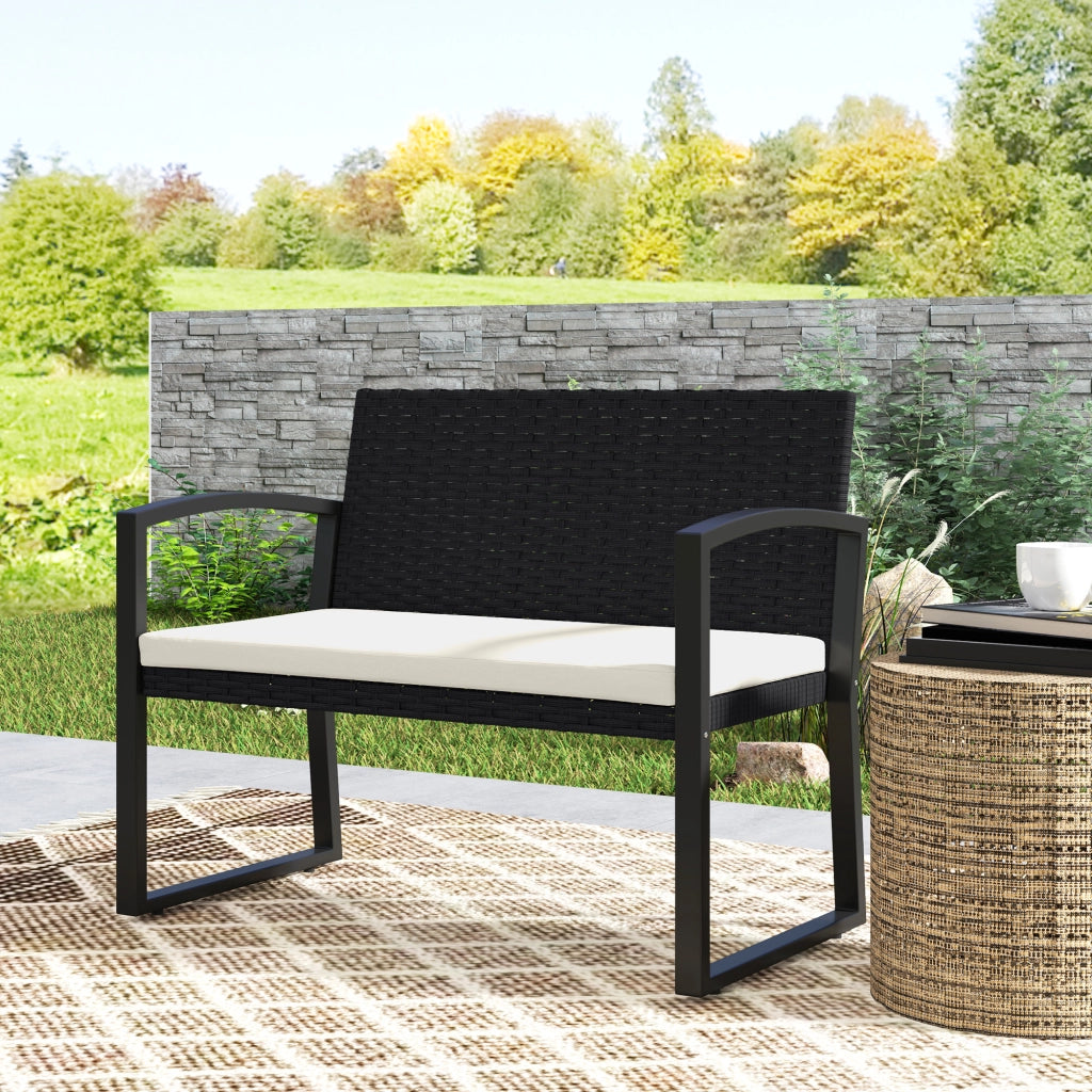 Sedia da pranzo con schienale in rattan sintetico ¨C zephmum ¨C grigio 103x58x78 cm