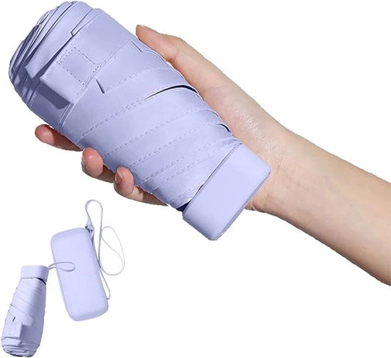 Paraplu opvougbile - paraplu compatta per viaggiatori - per sole e pioggia - paraplu impermeabile UV con chiusura a zip - Portatile & Resistente al vento
