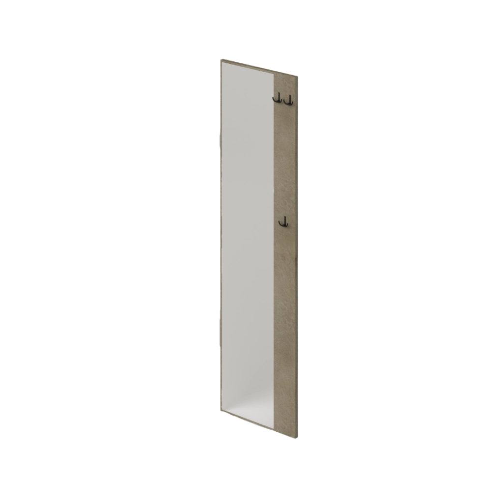 Appendiabiti con specchio a parete colore Argilla H182x50x4cm