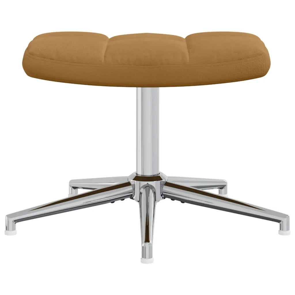 Poltrona Relax con Poggiapiedi Marrone in Velluto 328136