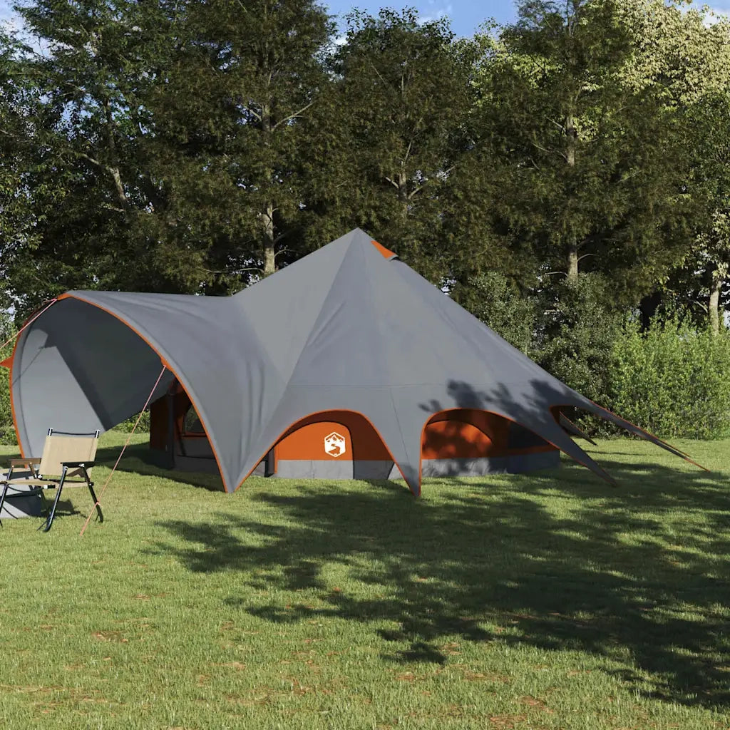 Tenda Teepee per 9 Persone con tetto Grigio e arancione