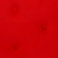 Pouf Contenitore 82x42xh41 cm in Tessuto Velluto Rosso