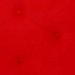 Pouf Contenitore 82x42xh41 cm in Tessuto Velluto Rosso