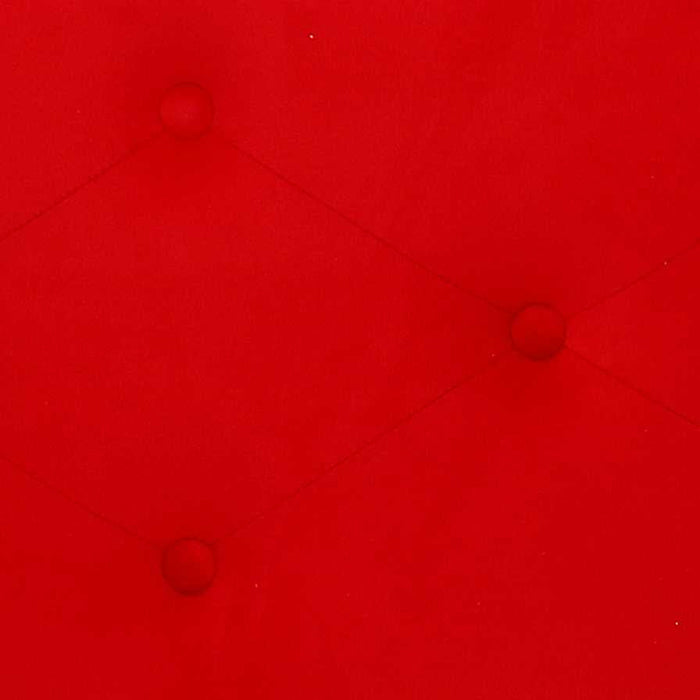 Pouf Contenitore 82x42xh41 cm in Tessuto Velluto Rosso