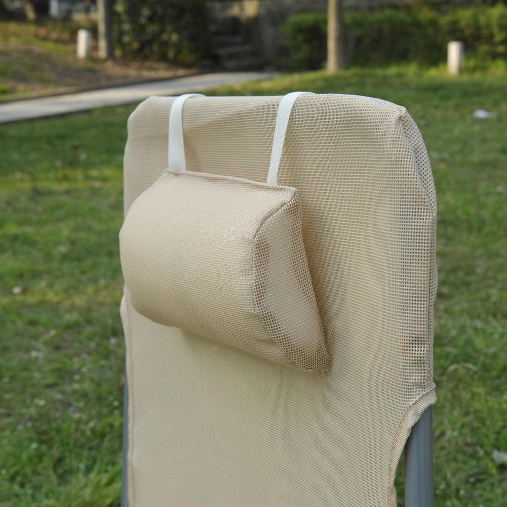 EasyComfort Lettino Prendisole Pieghevole con Schienale Reclinabile e Cuscino, 182x56x24.5cm
