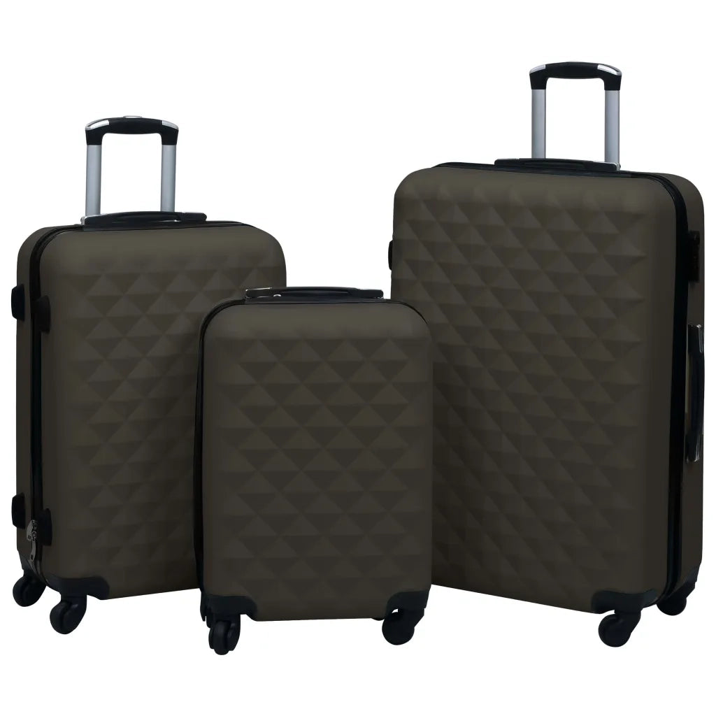 Set Valigie Trolley a Custodia Rigida 3 pz Antracite in ABS cod mxl 48806