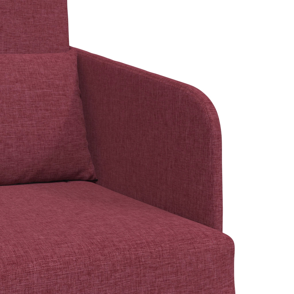 Divano letto a pavimento 2 in 1 rosso vino 65x80x83 cm tessuto