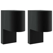 Set di 2 applique da esterno dal design contemporaneo con illuminazione direzionale 12 x 7 x 15 cm acciaio inox nero 02_0056528