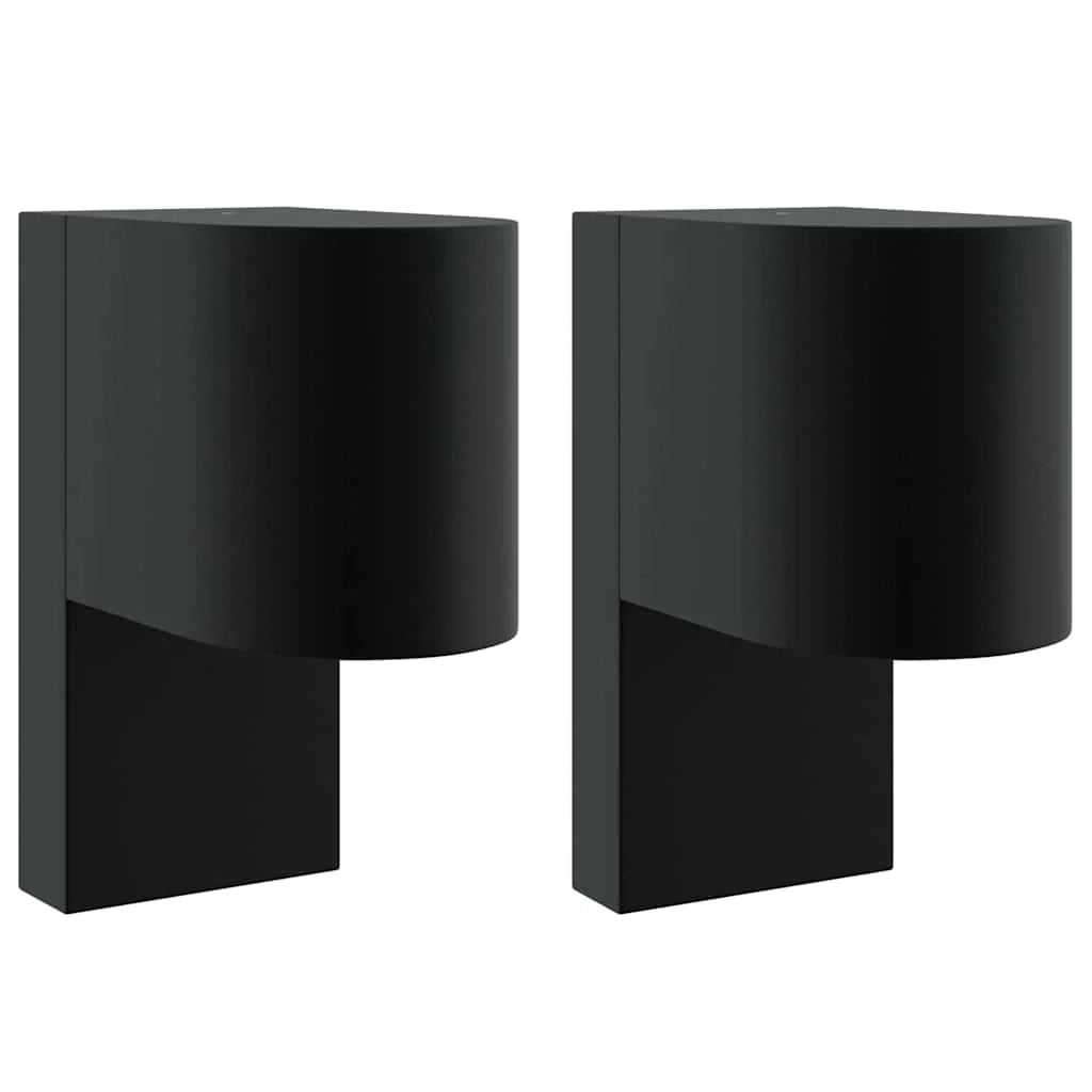 Set di 2 applique da esterno dal design contemporaneo con illuminazione direzionale 12 x 7 x 15 cm acciaio inox nero 02_0056528