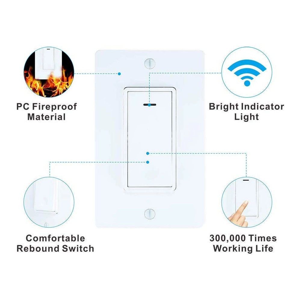 Trade Shop - Interruttore Luci Smart Wifi Compatibile Con Alexa Google Ifttt Controllo Vocale -