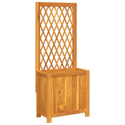 Fioriera rialzata per piante fiori patio e giardino con traliccio 55 x 29,5 x 132 cm legno massello di acacia marrone 02_0038299