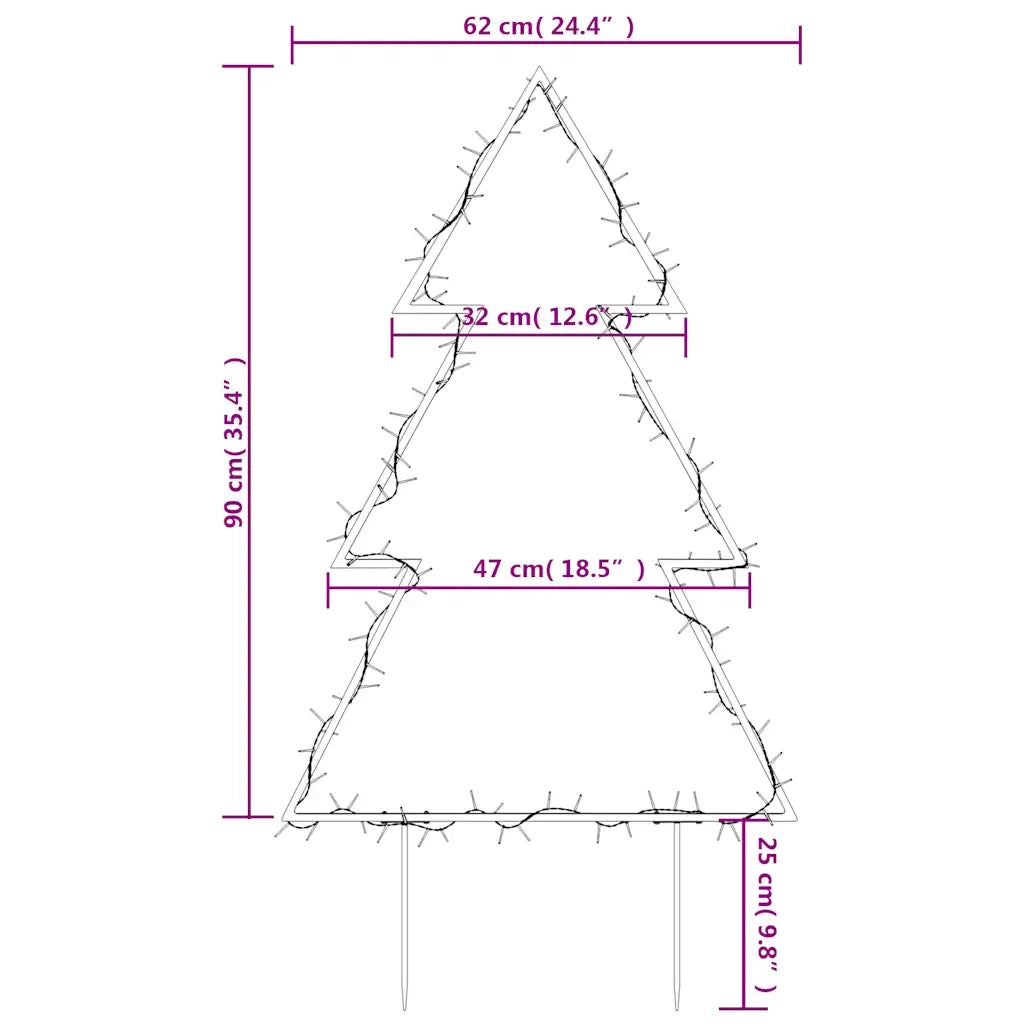 Decorazione Luminosa Natalizia con Picchetti Albero 115LED 90cm 357718
