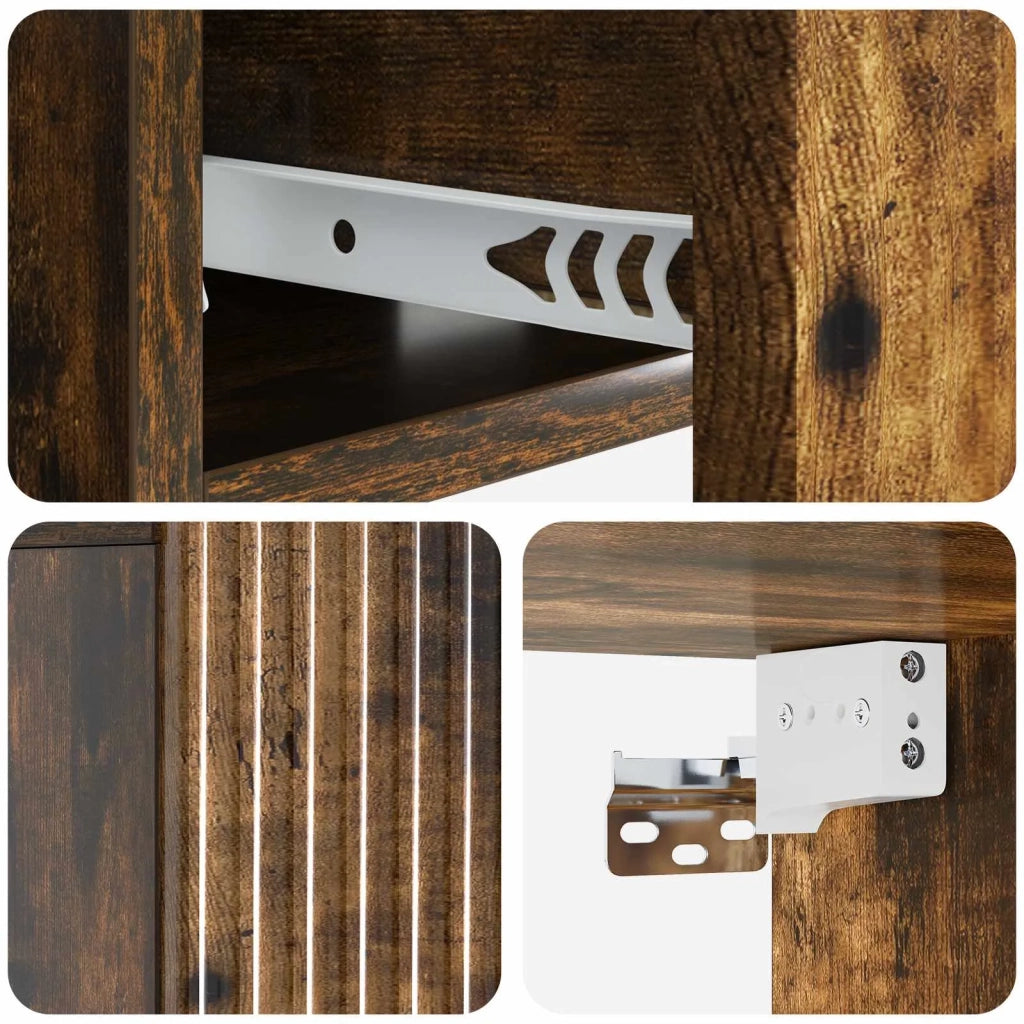 Mobiletto da notte a muro Rovere Fumo 49 x 34,5 x 20 cm 898455