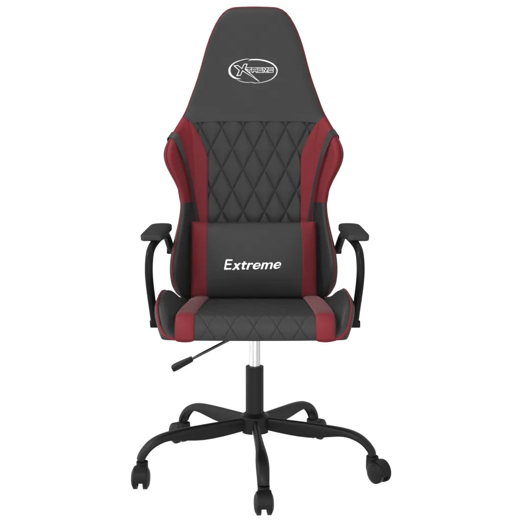 Sedia Gaming | Sedia da e-sports Massaggio Nero e Rosso Vino in Similpelle