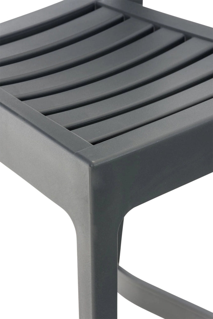Sgabello Ares in polipropilene grigio scuro
