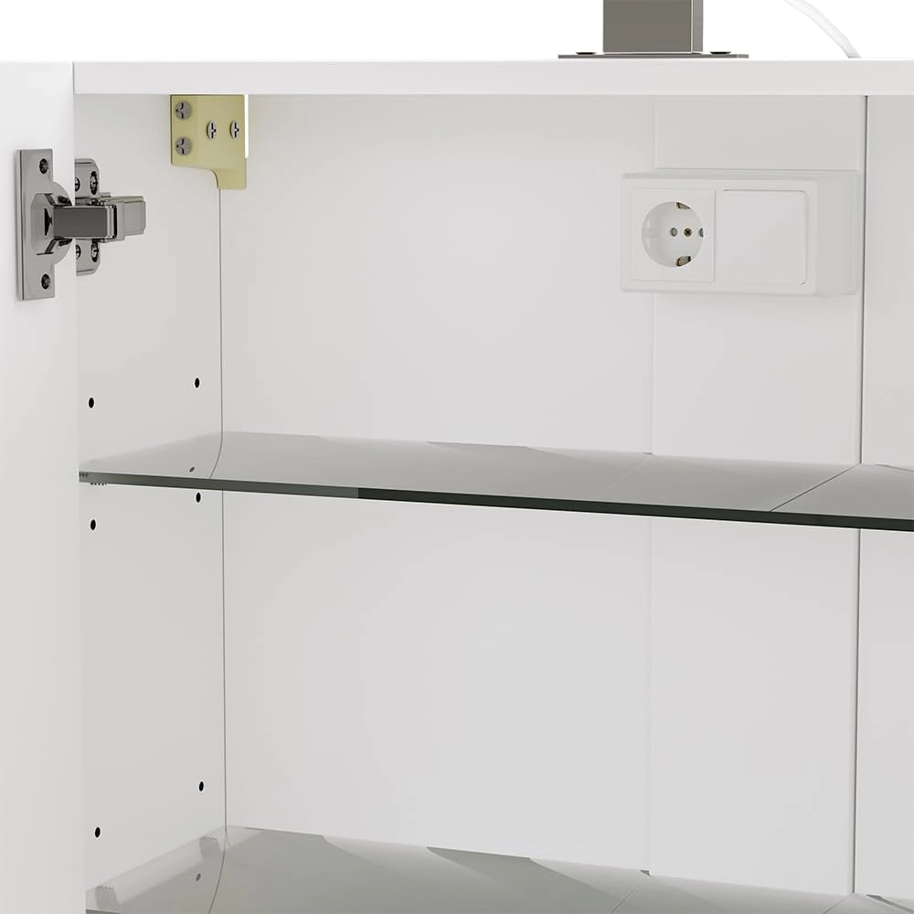 Mobile a specchio per il bagno Lavio, Bianco, 60 x 60 cm con illuminazione a LED