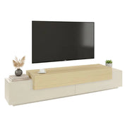 Curino, Mobile Porta tv 3 Ripiani Made in Italy, 240x45x51.5h cm Beige