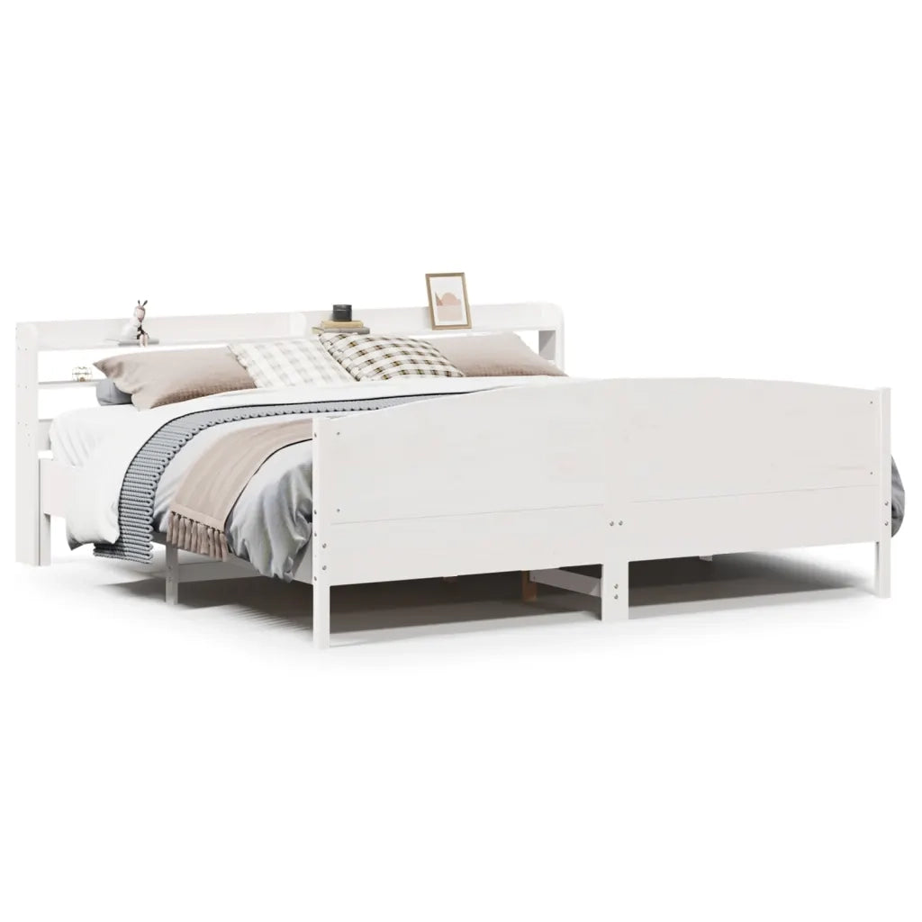 Letto senza Materasso Bianco 180x200 cm Legno Massello di Pino