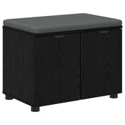Panca per ingresso con cuscino Rovere Nero 60 x 38 x 46 cm