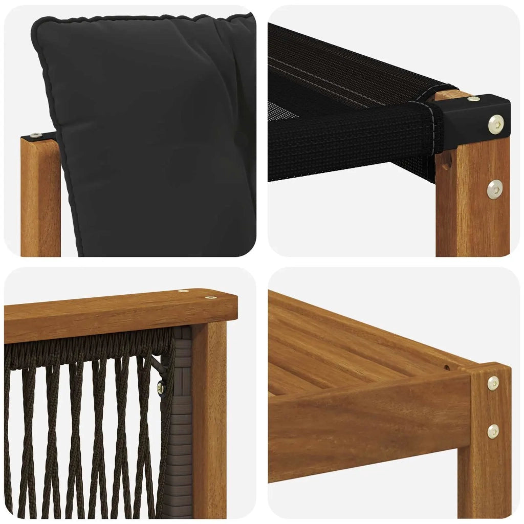 Set di divani da esterno 9 pz Naturale e Nero 3382048