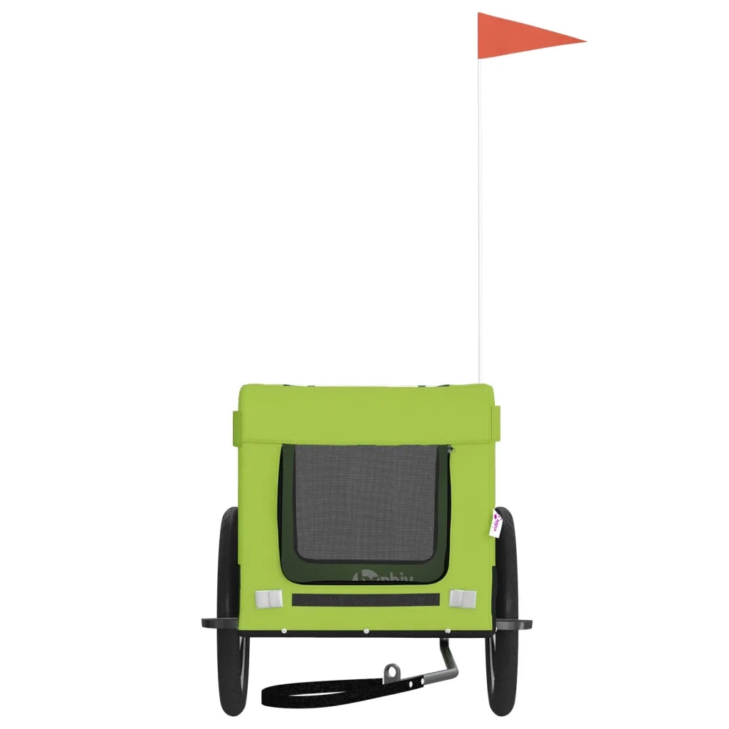Rimorchio da Bici per Animali Verde e Nero Oxford e Ferro CFW2952804