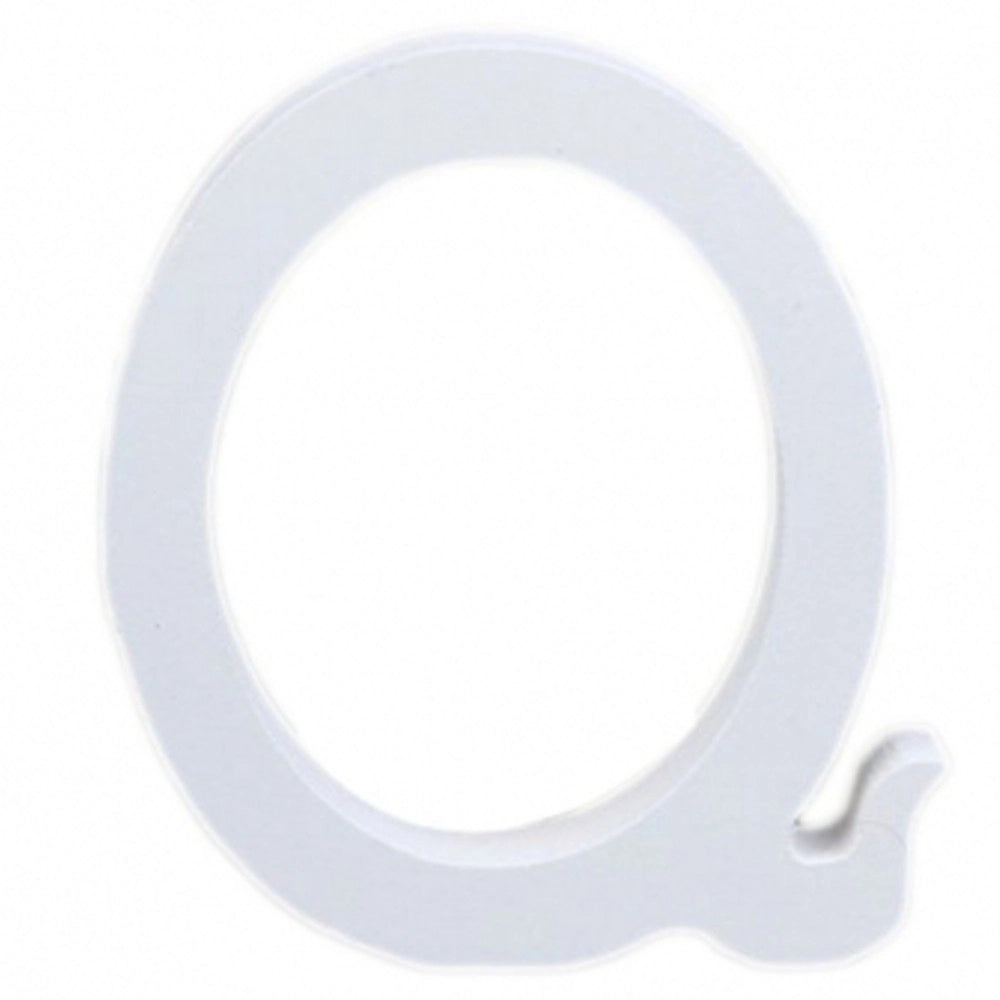 Trade Shop - Lettere Alfabeto Lettera Q In Legno Bianco H 11 Cm Decorazione Arredo Wedding -