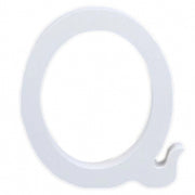 Trade Shop - Lettere Alfabeto Lettera Q In Legno Bianco H 11 Cm Decorazione Arredo Wedding -
