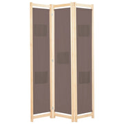 Divisorio a 3 Pannelli Marrone 120x170x4 cm in Tessuto