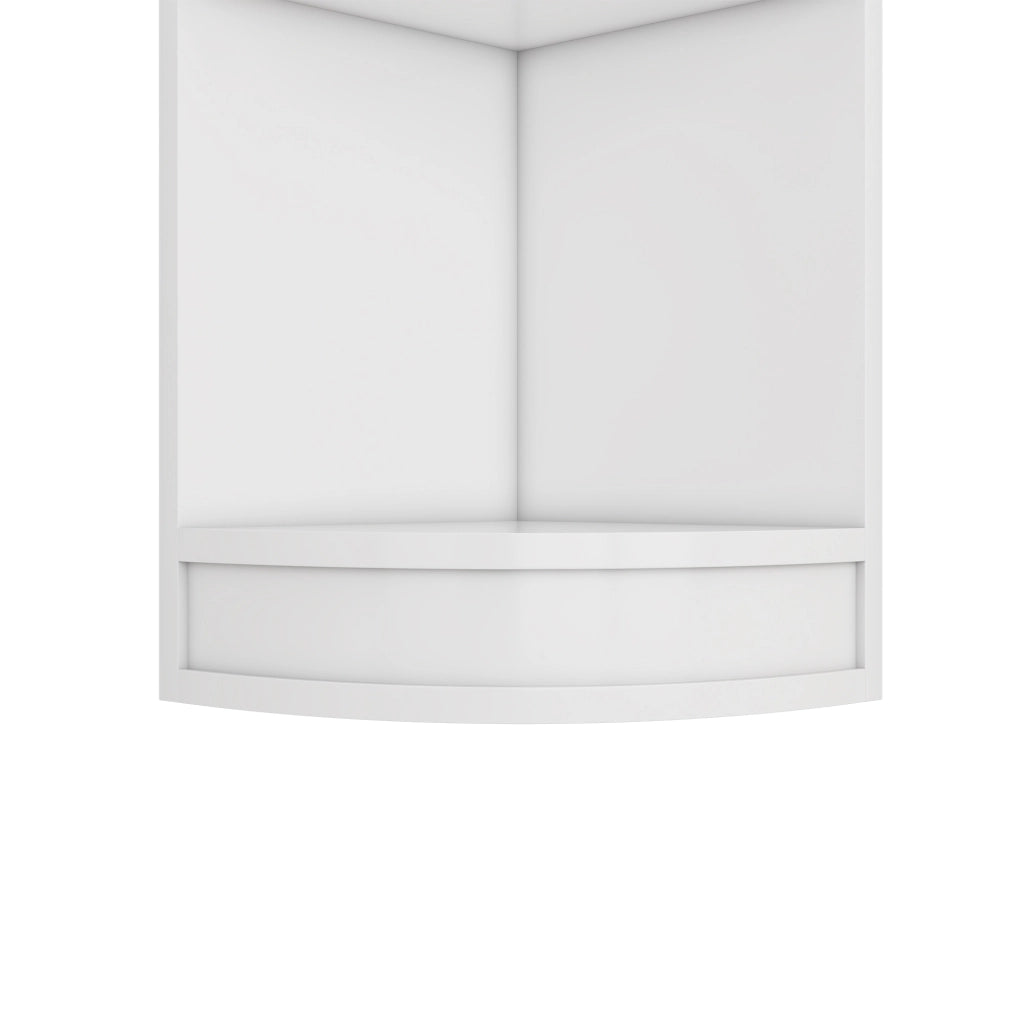 Libreria ad Angolo con 5 Ripiani; Design Triangolare Salvaspazio; Stile Moderno; in MDF; 42×30×180 cm; Bianco
