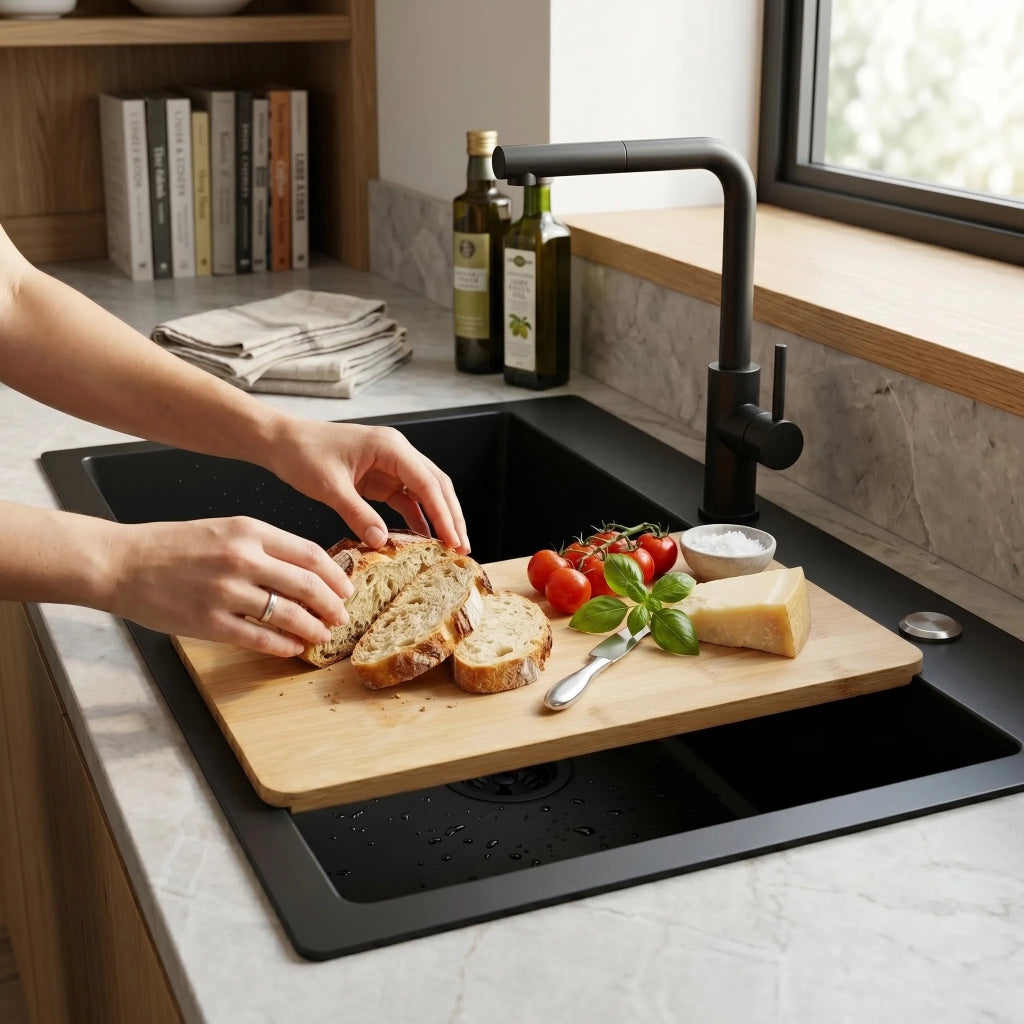 Set Di Accessori Per Lavello Da Cucina 3 Pz. Rea Black